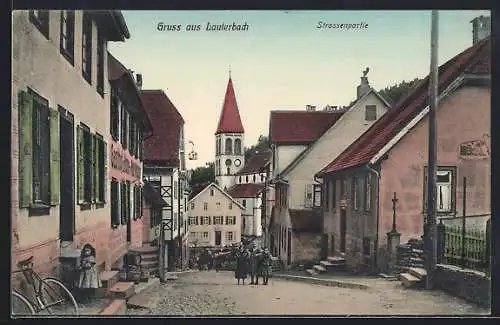 AK Lauterbach / Schwarzwald, Gasthaus zur Krone in der Strasse zum Rathaus