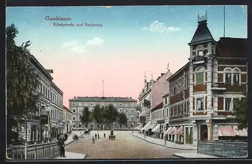 AK Gumbinnen, Königstrasse und Regierung