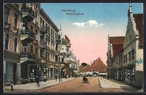 AK Insterburg, Geschäfte in der Hindenburgstrasse