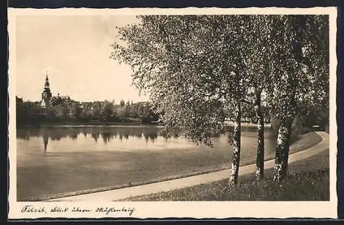 AK Tilsit, Blick übern Mühlenteich