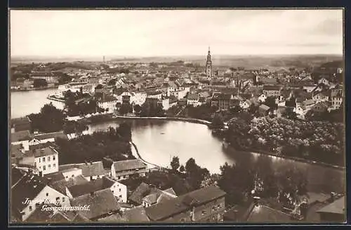 AK Insterburg, Ortsansicht aus der Vogelschau