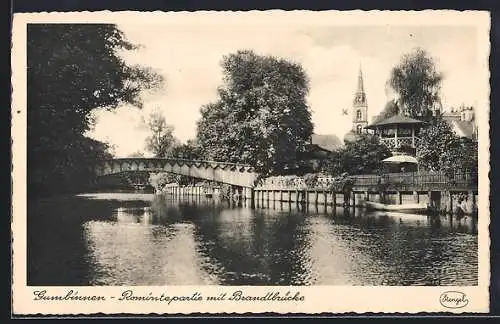 AK Gumbinnen, Romintepartie mit Brandtbrücke