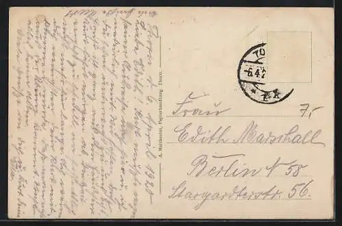 AK Thorn, Reichsbank und Marienkirche