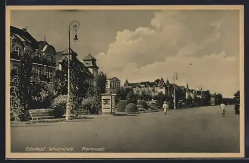 AK Swinemünde, Ostseebad, Promenade
