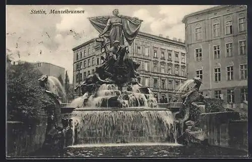 AK Stettin, Manzelbrunnen