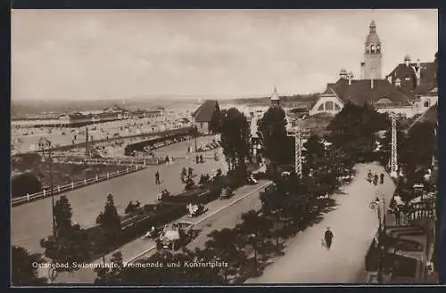 AK Swinemünde, Promenade und Konzertplatz