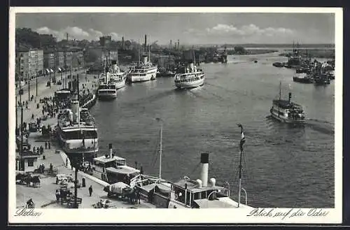 AK Stettin, Blick auf die Oder