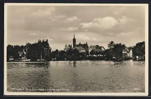 AK Berg-Dievenow, Ostseebad, Kirche und Villen