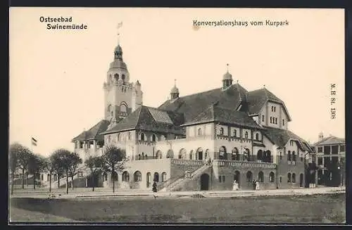 AK Swinemünde, Ostseebad, Konversationshaus vom Kurpark
