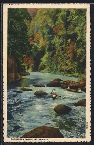AK Pagsanjan Gorge, Panorama mit Booten