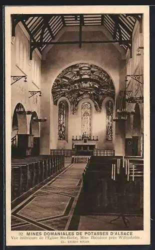 AK Wittenheim, Vue Interieure de L`Eglise Ste-Barbe, Mine Theodore