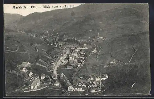 AK Markirch i. Els., Blick vom Zuckerhut mit Strassenpartie