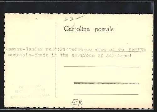 AK Adi Arcai, Asmara-Gondar road, View of the Semien mountain-chain