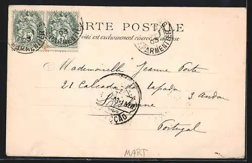AK Saint-Pierre de la Martinique, Häuser an einem ausgetrockneten Flussbett