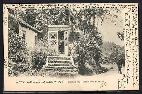 AK Saint Pierre de la Martinique, Entrée du Jardin des Plantes