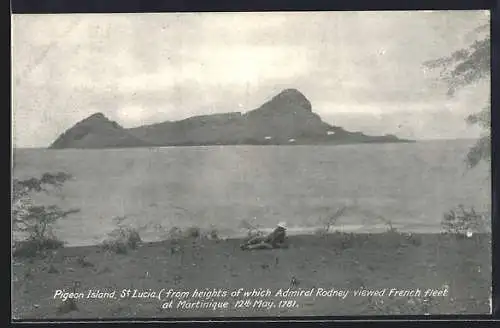 AK Pigeon Island, St. Lucia, from heights of which Admiral Rodney viewed French fleet