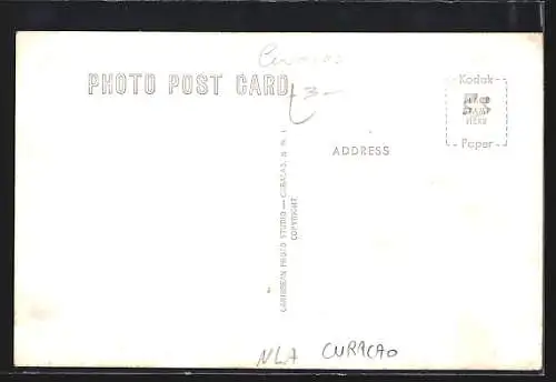 AK Curacao, Teilansicht mit Festungsmauer aus der Vogelschau