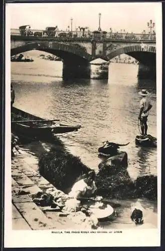 AK Manila, The Pasig River and Bridge of Spain