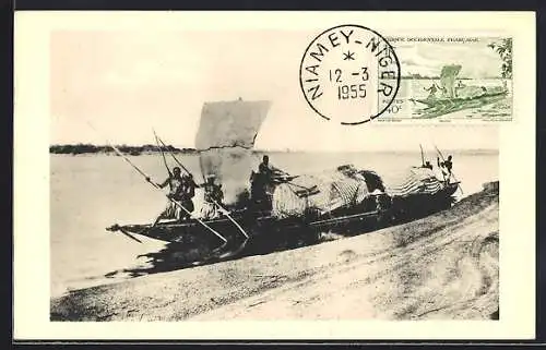 AK Soudan Francais, Pirogue sur le Niger