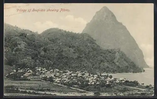 AK Soufriere, Village showing Pitons