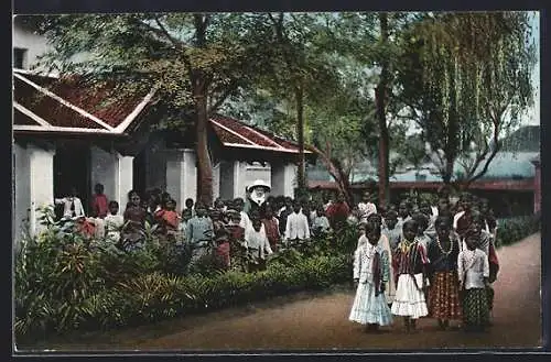 AK Tandschaur /Ostindien, Mädchenschule