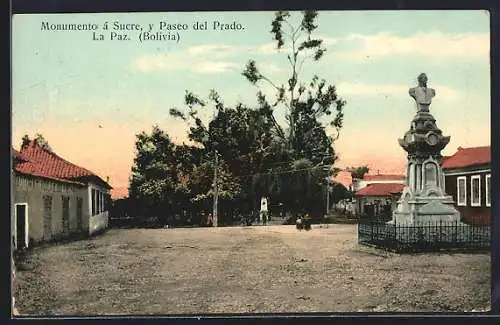 AK La Paz, Monumento à Sucre y Paseo del Prado