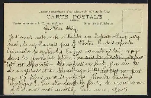 AK Crésantignes, Grande Rue en automne avec arbres et charrette