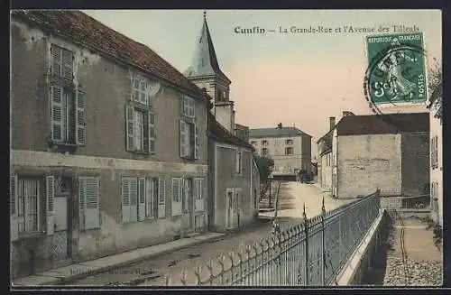 AK Cunfin, La Grande-Rue et l`Avenue des Tilleuls