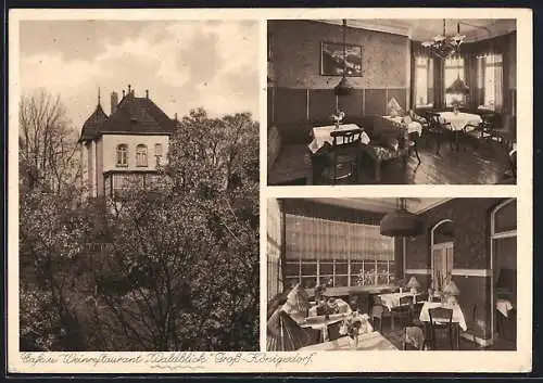 AK Gross-Königsdorf, Cafe und Weinrestaurant Waldblick, Bes. H. Tillmann
