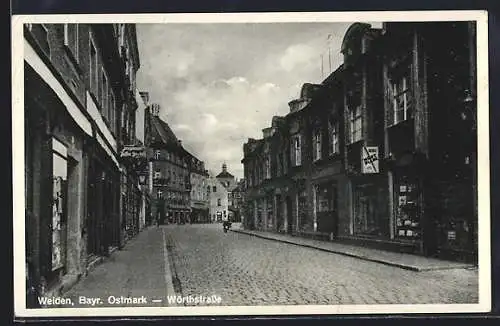 AK Weiden / Bayern, Wörthstrasse mit Geschäften