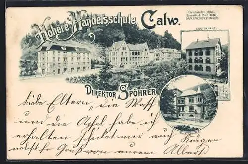 AK Calw, Höhere Handelsschule von Direktor Spöhrer, Logierhaus und Villa Spöhrer