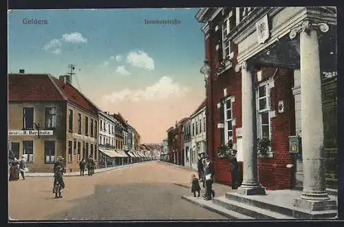 AK Geldern, Issumersstrasse mit Gasthaus Börse von H. burgholz