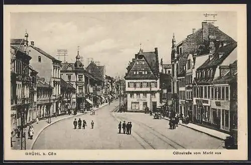 AK Brühl / Köln, Blick auf die Cölnstrasse vom Markt aus