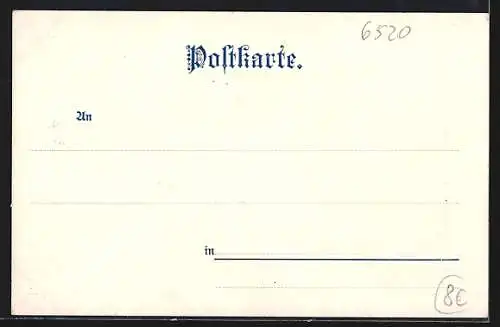 Lithographie Worms, Stadtpanorama mit Brücke u. Dampfer, Wappen, 1899