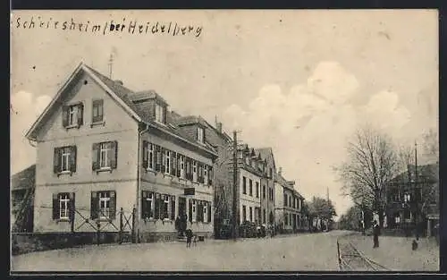AK Schriesheim, Strassenpartie mit Gasthaus