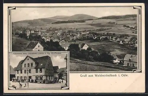 AK Waldmichelbach i. Odw., Gasthaus zum Goldenen Löwen v. Gg. Grossmann