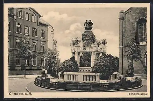 AK Offenbach a. M., Schillerdenkmal