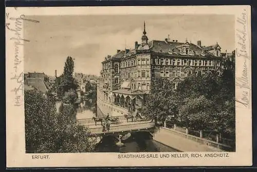 AK Erfurt, Stadthaus-Säle und Keller Rich. Anschütz