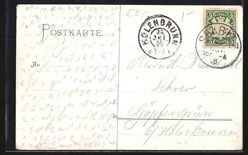 AK Hof i. B., Teilansicht aus der Vogelschau