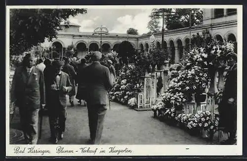 AK Bad Kissingen, Blumen-Verkauf im Kurgarten