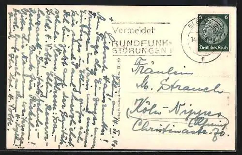 AK Elbing, Friedrich-Wilhelm-Platz mit Post