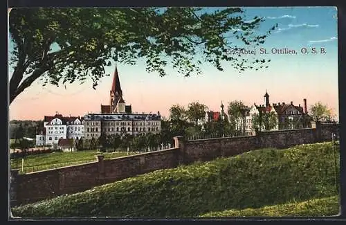 AK Sankt Ottilien / Obb., Blick zur Erz-Abtei