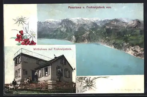 AK Morschach, Wirthaus auf Frohnalpstock, Panorama