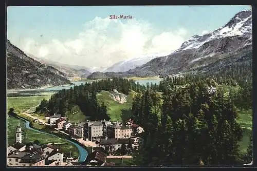 AK Sils Maria, Ortschaft aus der Ferne