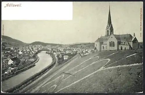 AK Adlisweil, Ortsansicht mit Kirche