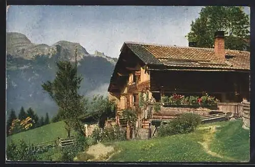 AK Wengen, Blick auf Bauernhaus