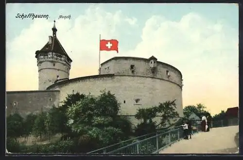 AK Schaffhausen, Festung Munoth, Schweizer Flagge