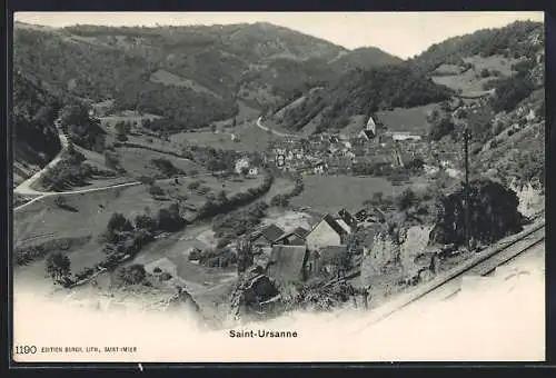 AK Saint-Ursanne, Teilansicht mit Strassenpartie