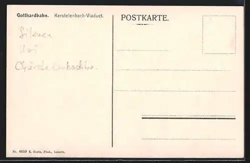 AK Erstfeld, Kerstelenbach-Viadukt der Gotthardbahn