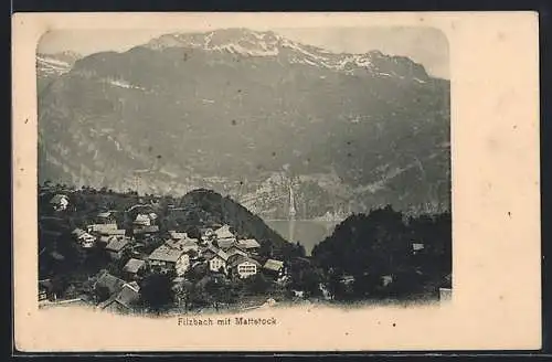 AK Filzbach, Panorama-Ansicht mit Mattstock